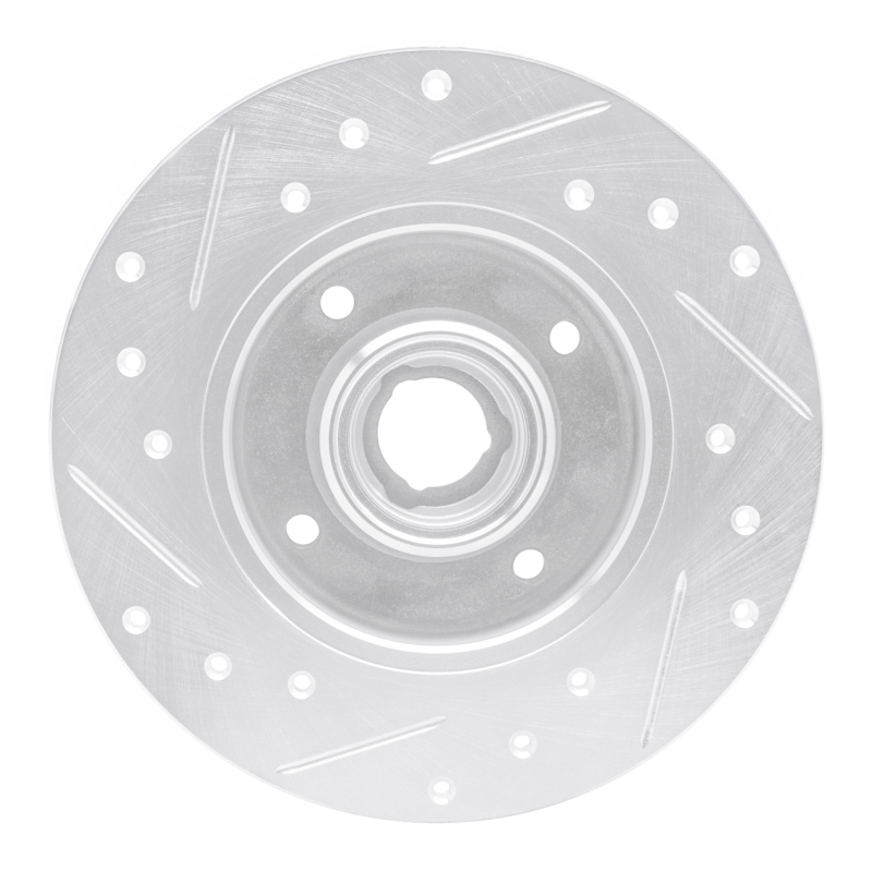 Volkswagen Corrado Brake Rotor (1) - Rear Right - R1 Concepts - Drilled & Slotted - Silver - `85-`02